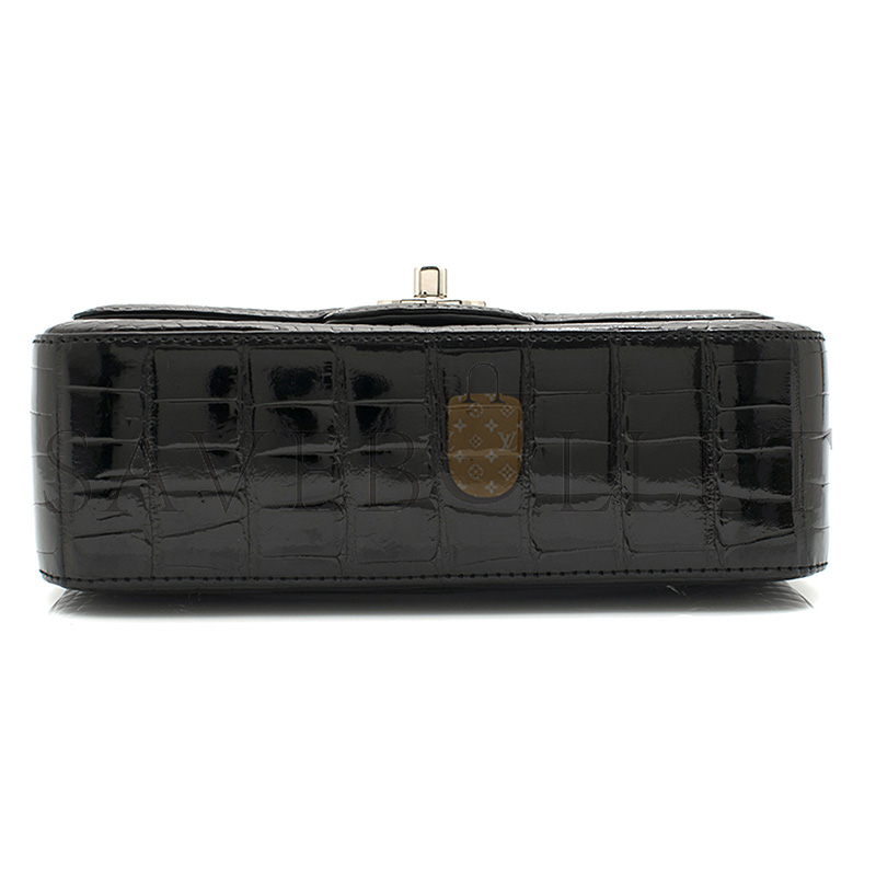 CHANEL MASTER SHINY ALLIGATOR MINI RECTANGULAR FLAP BLACK (20*12*6cm)